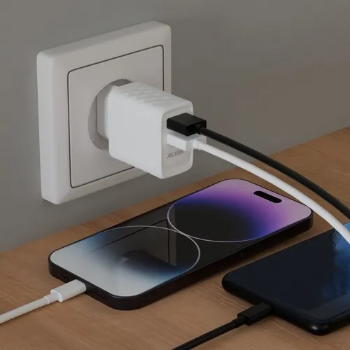 CHARGEUR SECTEUR TURBO 2USB 2.4A - BLANC