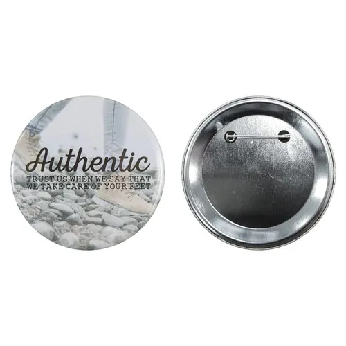 Bouton en métal 75mm avec double goupille sertie