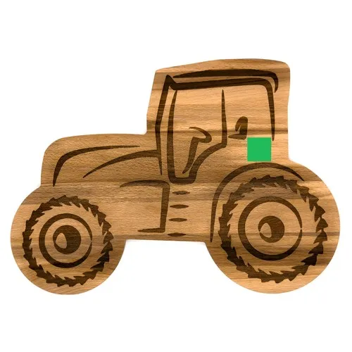 Planche à servir tracteur en hêtre 35x25 cm personnalisable