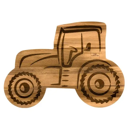 Planche à servir tracteur en hêtre 35x25 cm personnalisable