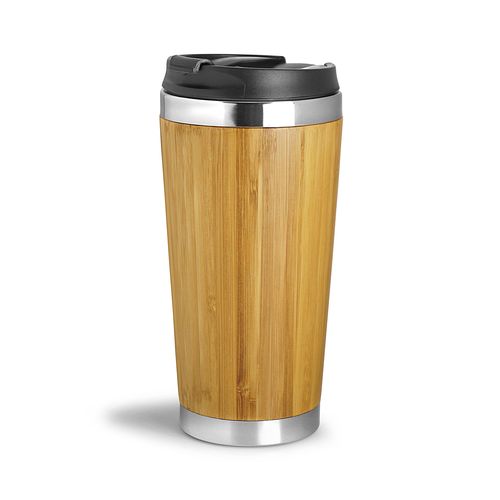 Mug Isotherme Bambou 410ml - Double Paroi Inox Personnalisable
