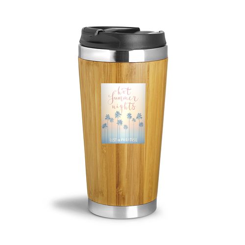 Mug Isotherme Bambou 410ml - Double Paroi Inox Personnalisable