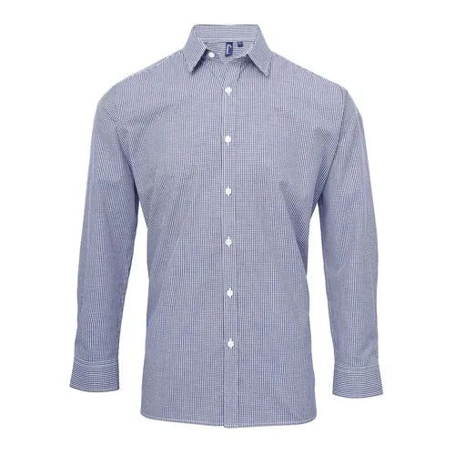 Chemise popeline vichy à manches longues homme