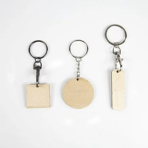 Porte-clés ECO PLAQUE BOIS carré