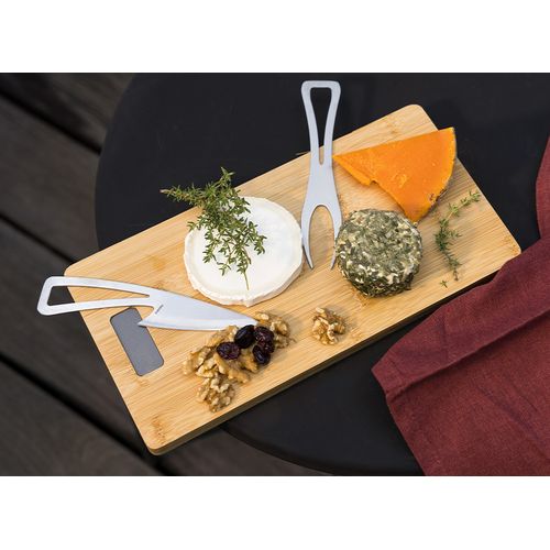 Planche à fromage bambou avec couverts personnalisable
