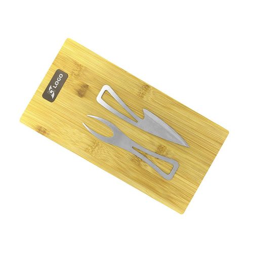 Planche à fromage bambou avec couverts personnalisable