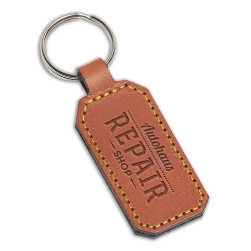 Porte-clés personnalisés en similicuir avec marquage en creux