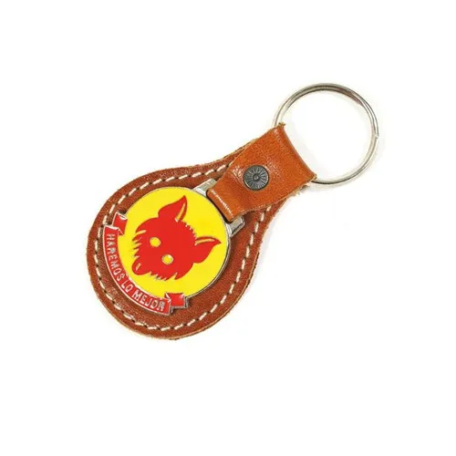 Porte-clés en Cuir Personnalisable avec Logo en Résine Couleur