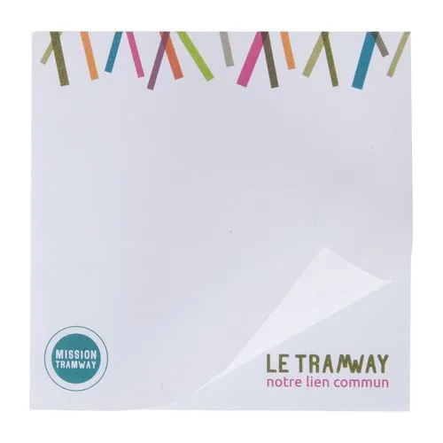 Bloc-notes carré adhésif 50 feuilles personnalisé - 7,5x7,5 cm