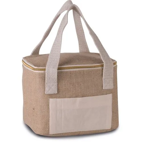 Sac isotherme en jute naturelle - Petit format personnalisable