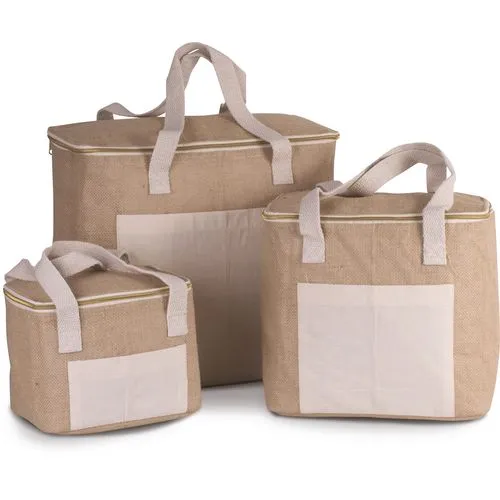 Sac isotherme en jute naturelle - Petit format personnalisable