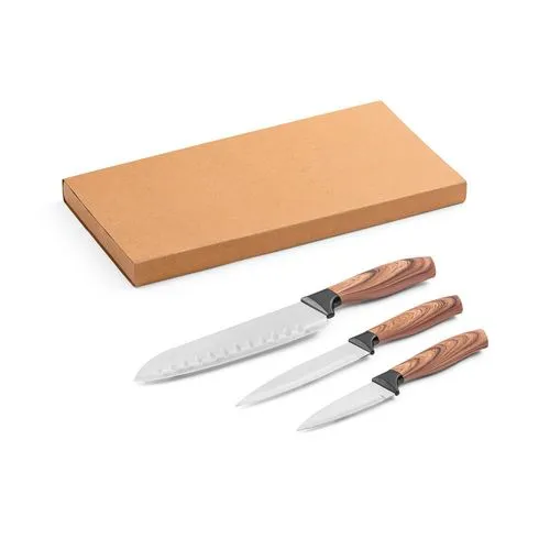 Coffret 3 Couteaux de Cuisine Personnalisables - Cadeau d'Entreprise