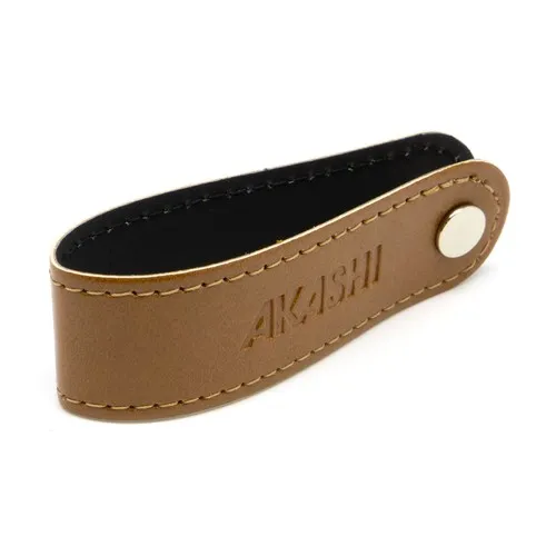 PORTE-CLE VIS EN SIMILI-CUIR LISSE MARRON - MADE IN EUROPE