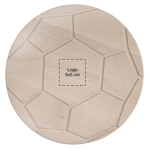 Planche à Servir Football en Hêtre Personnalisable ⌀ 26 cm
