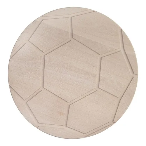 Planche à Servir Football en Hêtre Personnalisable ⌀ 26 cm