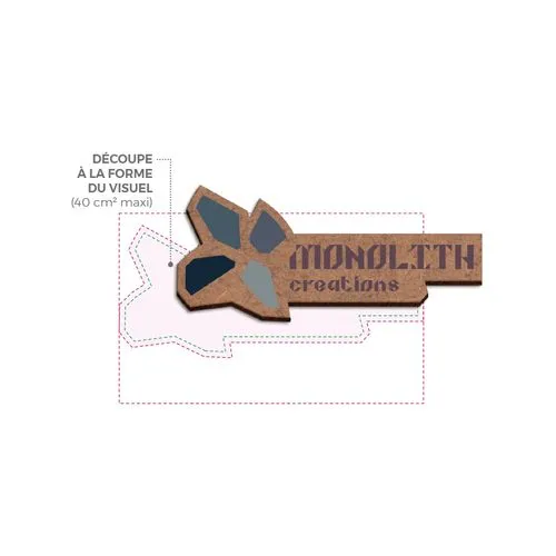 BADGE MDF EP 3 mm AVEC AIMANT ENTRE 20 cm2 ET 40 cm2 MAXI