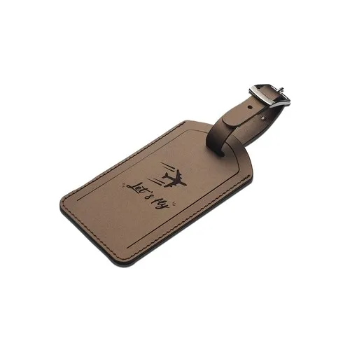 Étiquette de bagage en cuir recyclé personnalisable par sérigraphie