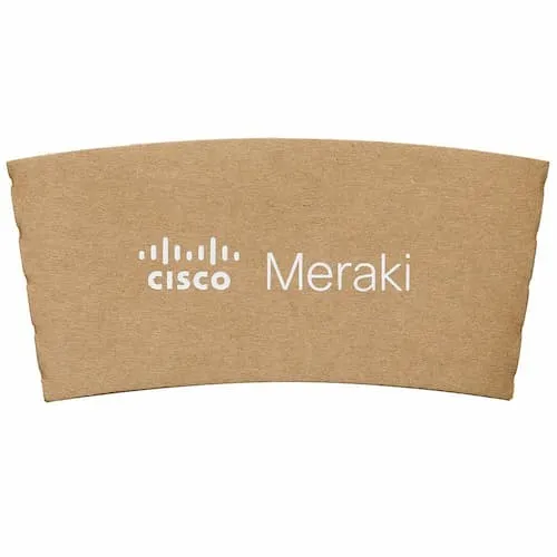 Bague protectrice pour gobelet. 220 ml / 8 oz. Couleur marron. Impression directe, 1 couleur