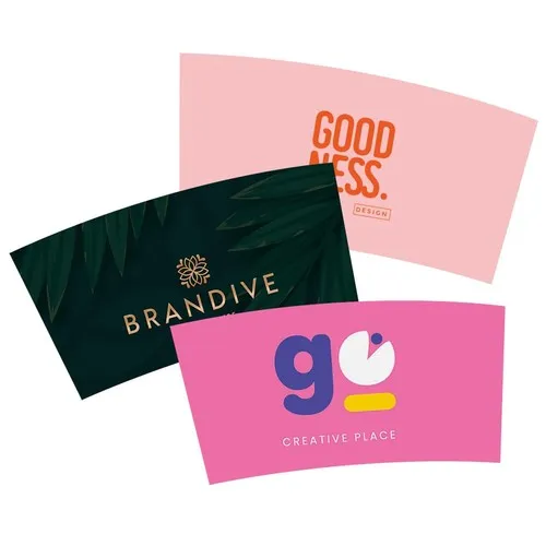 Bague protectrice pour gobelet. 220 ml / 8 oz. Couleur marron. Zone complète, Quadri