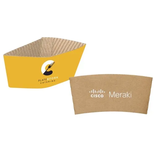 Bague protectrice pour gobelet. 300 ml / 12 oz. Couleur marron. Zone complète, Quadri