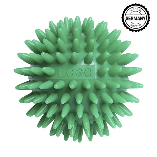 Balle de massage hérisson avec gaufrage rectangulaire (63 mm), "Made in Germany"