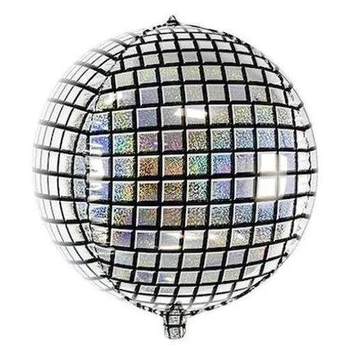Ballon foil BOULE DISCO 3D 40 CM Argent