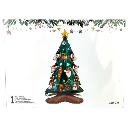 Ballon foil SAPIN NOËL sur pieds 120 X 58 cm