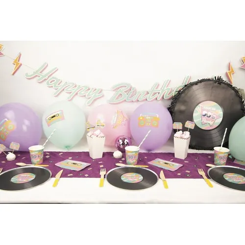 BALLONS DE BAUDRUCHE 90'S PARTY X 6