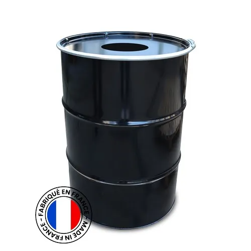 Baril Noir 200L Cendrier
