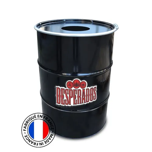 Baril Noir 200L Sticker Cendrier