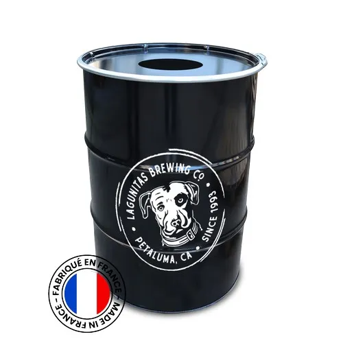 Baril Noir 200L Sticker Poubelle