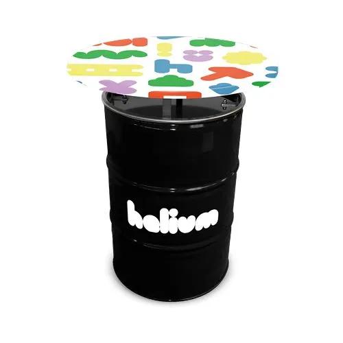 Baril Noir 200L Sticker Table Plateau Statifié Moulé