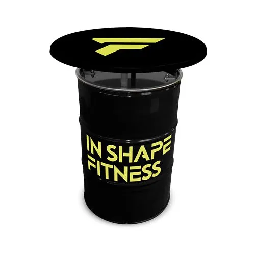 Baril Noir 200L Sticker Table Plateau Statifié Moulé