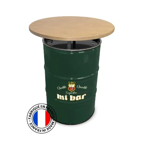 Baril RAL 200L Sticker Table Plateau Bois
