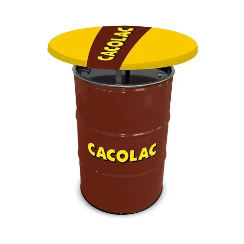 Baril RAL 200L Sticker Table Plateau Statifié Moulé