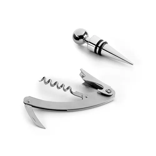 BARREL. Set à vin en zinc et acier inoxydable