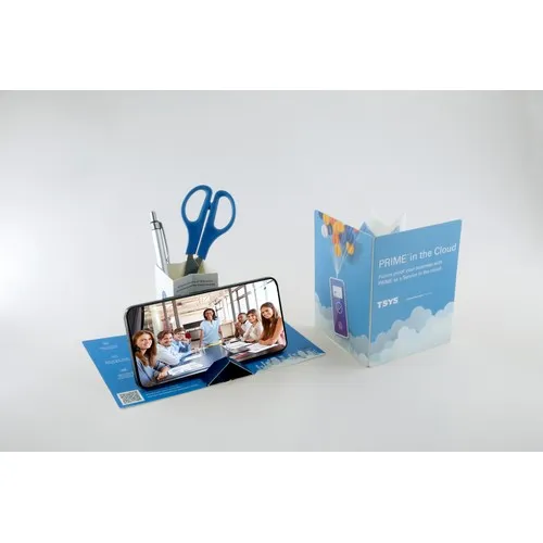 Support téléphone pop-up personnalisable avec pot à crayons intégré