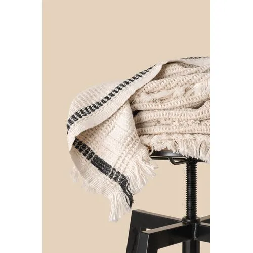 Plaid Nid d'Abeille Personnalisable - 100% Coton et Lin