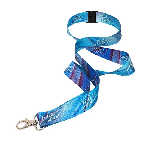 Lanyard personnalisé en plastique recyclé - Sérigraphie premium