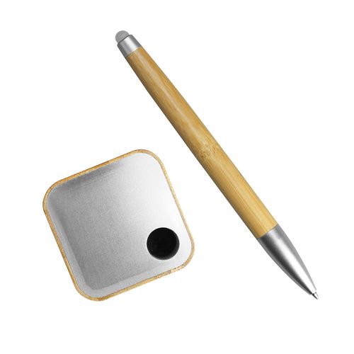 Stylo Stylet sur Socle Bambou - Personnalisable