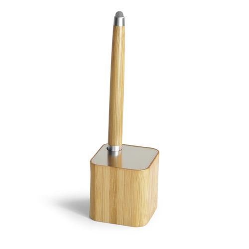 Stylo Stylet sur Socle Bambou - Personnalisable