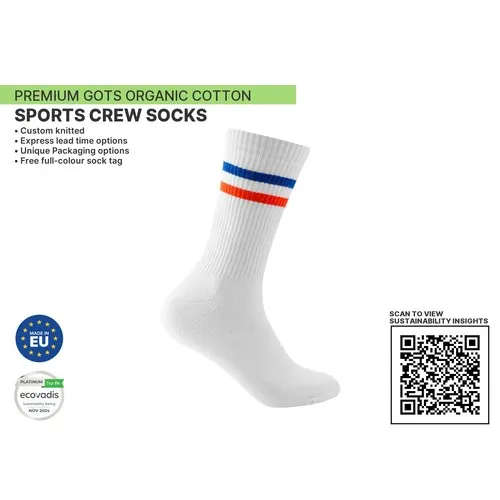 Chaussettes de Sport Premium Jacquard Personnalisées Bio