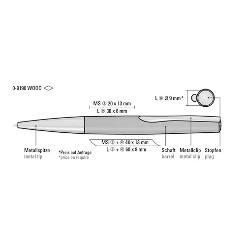 Stylo Bille Bois de Noyer FSC® - Mécanisme Rotation Premium