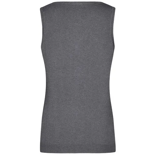 Pull sans manches col V femme