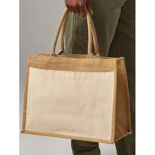 Sac de courses en jute avec poche en coton