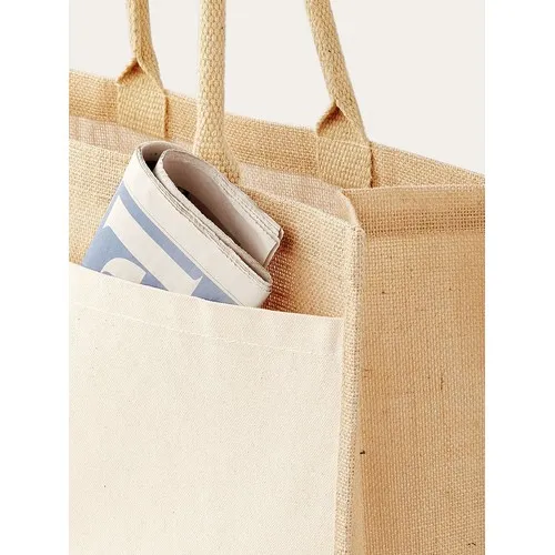 Sac de courses en jute avec poche en coton