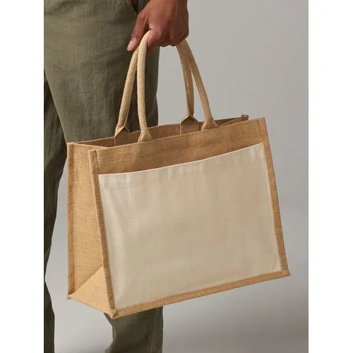 Sac de courses en jute avec poche en coton