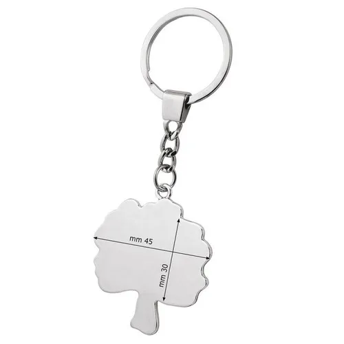Porte-clés Arbre de Vie en Métal Chromé Personnalisable