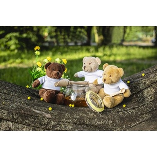 Ours en peluche personnalisable avec T-shirt à imprimer - 14 cm