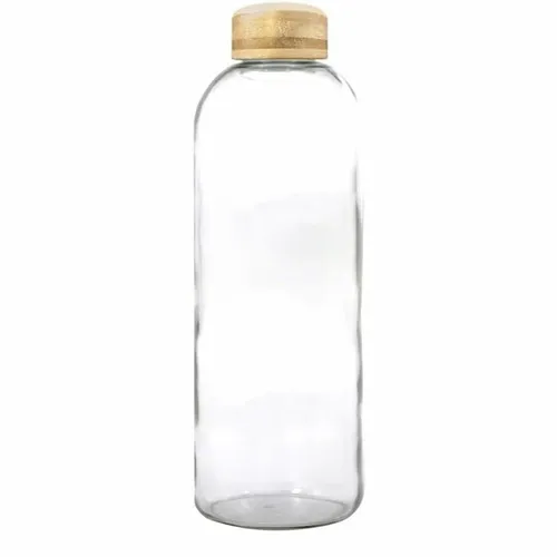Bouteille en verre 500 ml bleue personnalisable - Bouchon argenté